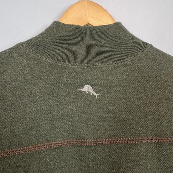 Tommy Bahama Quarter Zip Pullover Sweatshirt Mens XL Green Reversible - Picture 4 of 12